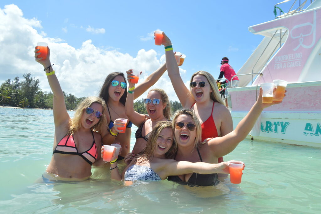 Group of girls in the water