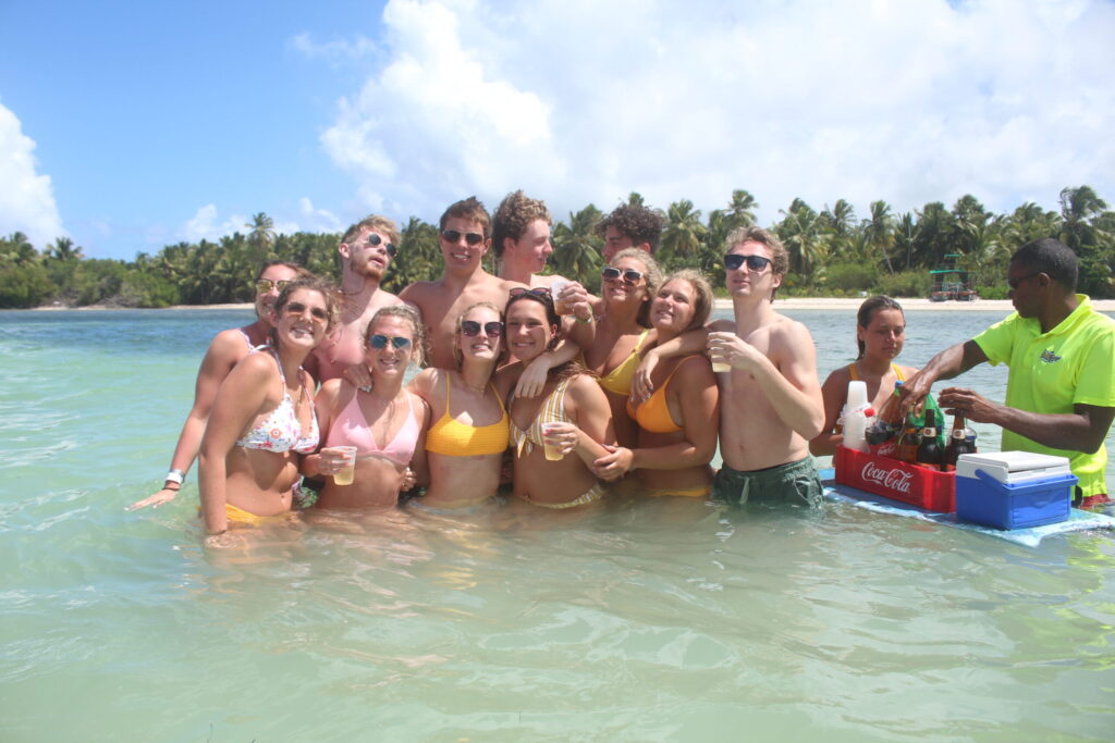 Group on spring break in the water