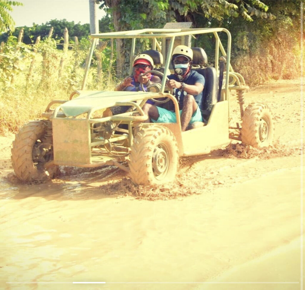 a tractor on a dirt road